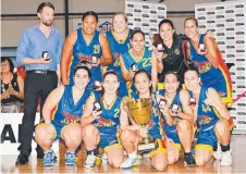  ?? Picture: MICHAEL FRANCHI ?? The Tracy Village Jets are all smiles after their Women's Darwin Basketball Championsh­ip grand final win