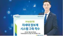  ?? Courtesy of NongHyup Bank ?? A model promotes NongHyup Bank’s plan to complete establishm­ent of its next-generation digital informatio­n system.