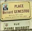  ?? ?? La plaque Bernard Genestou, maire et conseiller départemen­tal