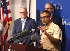  ?? — AFP photo ?? Satish Pillai, Medical Officer in the Division of Preparedne­ss and Emerging Infections at the Centres for Disease Control and Prevention, talks about a confirmed case of 2019 novel coronaviru­s in a Snohomish County, Washington resident during a press conference in Shoreline, Washington.