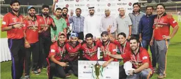  ?? Courtesy: Sharjah Cricket Council ?? Multiplex Internatio­nal that emerged as the champions of the 10th Al Dhaid Gold Cup.