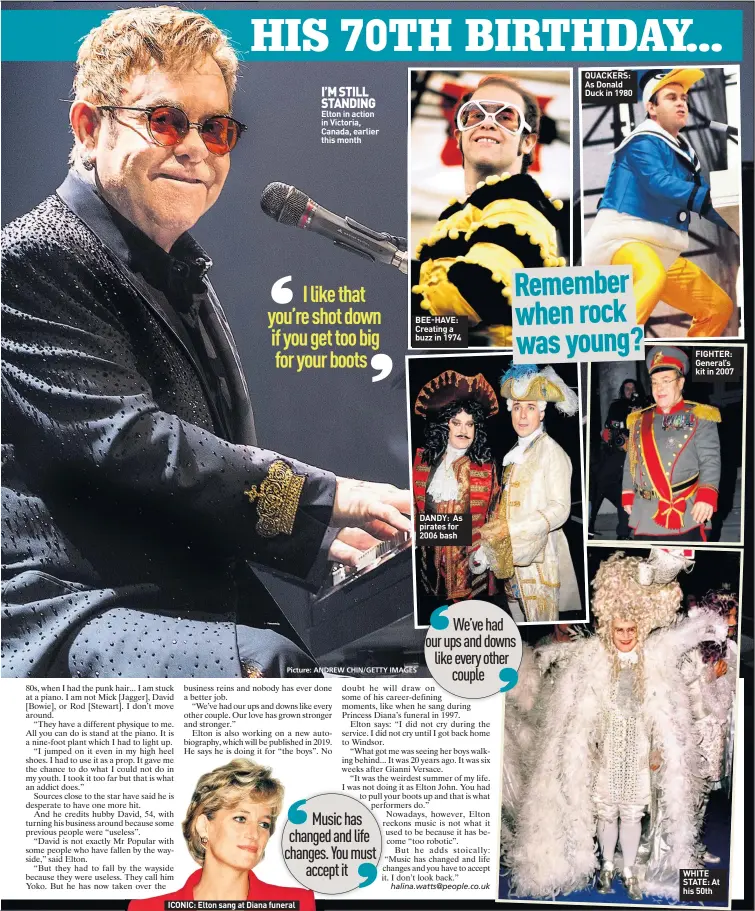  ??  ?? ICONIC: Elton sang at Diana funeral