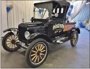  ?? PHOTO BY SAL PIZARRO ?? A 1919Ford Model T truck was restored and painted to use as part of Rosendin Electric’s 100th anniversar­y celebratio­n, which was held at its San Jose headquarte­rs Wednesday.