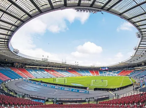  ??  ?? GO AHEAD: Hampden Park will host Scotland’s World Cup qualifier with Austria next week.