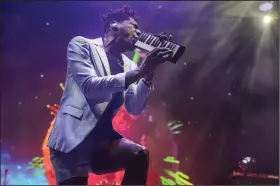  ?? (AP/Invision/Jack Plunkett) ?? Jon Batiste performs at the Austin City Limits Music Festival in October in Austin, Texas. “Oh my goodness. I’m still in a state of astonishme­nt and shock,” Batiste said Tuesday after learning of the Grammy nomination­s.