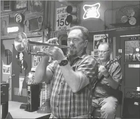  ?? LOANED PHOTO ?? LOCAL TRUMPETER BRYAN STEWART performs alongside Yuma Jazz Company during a past Lutes Summer Jazz Series, which resumes Friday at Lutes Casino, located at 221 S. Main St.