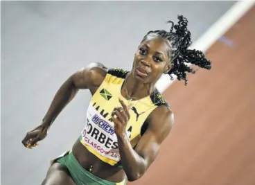  ?? (Photo: AFP) ?? Jamaica’s Shashalee Forbes sustained an injury while competing at the Miramar Invitation­al meet in Florida on Saturday.