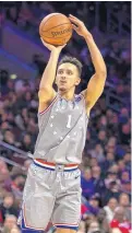  ?? CHRIS SZAGOLA/ASSOCIATED PRESS ?? Landry Shamet was one of eight 76ers in double-figures scoring in their win over Washington on Friday.