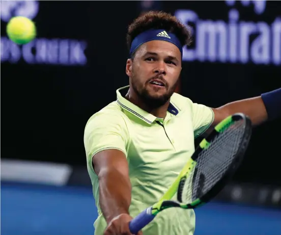  ?? Picture: REUTERS ?? RUMBLE IN THE JUNGLE: Jo-Wilfried Tsonga of France is through to the third round of the Australian Open after a titanic five-set victory over Canadian teenager Denis Shapovalov.
