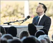  ?? DAVID T. FOSTER III/CHARLOTTE OBSERVER ?? Michael W. Smith performs at the funeral of the Rev. Billy Graham earlier this month in Charlotte, North Carolina.