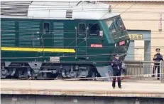  ?? — Reuters ?? The train was parked at a station reserved for the Kim family in Wonsan on April 21 and April 23.