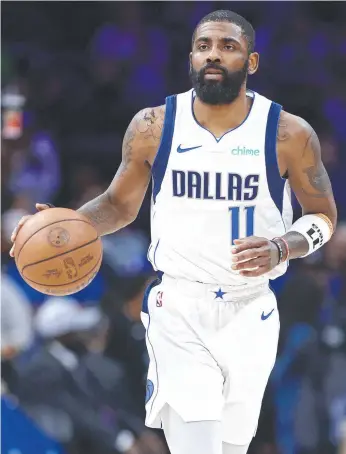  ?? ?? Dallas guard Kyrie Irving notched up 36 points against his former team the Brooklyn Nets yesterday. Picture: Getty Images