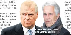  ??  ?? LINKS Prince Andrew and Jeffrey Epstein