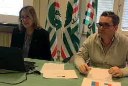  ?? ?? Svolta la segretaria Cisl di Treviso, Cinzia Bonan, ieri alla presentazi­one della ricerca