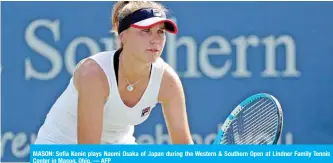  ??  ?? MASON: Sofia Kenin plays Naomi Osaka of Japan during the Western & Southern Open at Lindner Family Tennis Center in Mason, Ohio. — AFP