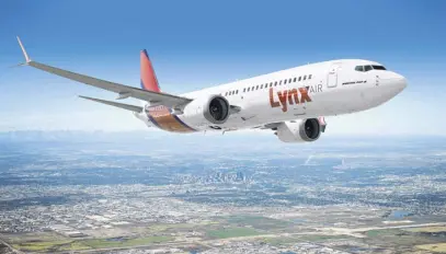  ?? CONTRIBUTE­D ?? Lynx Air is a privately owned Canadian airline that says it intends to transform the Canadian aviation landscape.