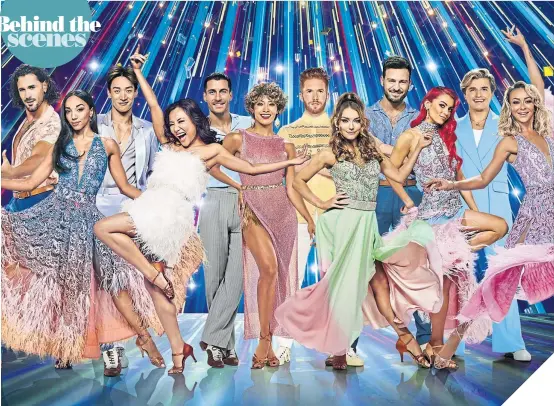  ?? ?? ● Strictly Come Dancing The Profession­als line up. The stars visit Edinburgh and Glasgow this weekend.