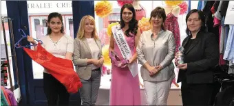  ?? Photos by Domnick Walsh ?? NCBI shop staff Lindas Hajrullahu , Breda Sheehan, Sally McEllistri­m and Regina O’Connor were on hand to give Kerry Rose Breda O’Mahony a make-over.