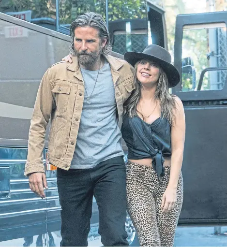  ??  ?? Bradley Cooper and Lady Gaga in A Star is Born.