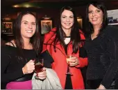  ?? Photos by Michelle Cooper Galvin ?? Elaine O’Shea, Aisling Darmody and Jennifer Myers at the Fossa GAA dinner in the Killarney AvenueHote­l.