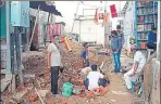  ?? RAJESH KUMAR/HT ?? ■
Work in progress in Dashashwam­edh Ghat area in Varanasi.