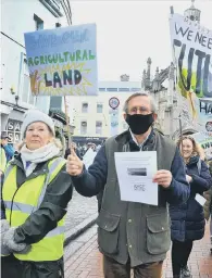  ?? ?? The recent March for Manhood protest, which saw hundreds turn out to raise concerns about developmen­t issues. Picture by Steve Robards