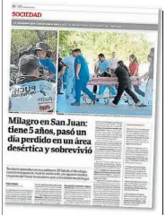  ??  ?? La noticia en Clarín. El día que hallaron a Benjamín. Todo pareció un “milagro”.