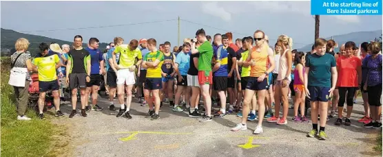  ??  ?? At the starting line of Bere Island parkrun