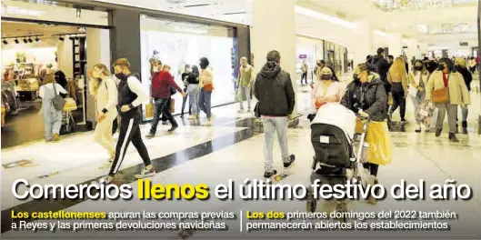  ?? ERIK PRADAS ?? Aspecto que presentaba el centro comercial Salera de Castelló ayer, jornada aperturabl­e que muchos aprovechar­on para visitar los establecim­ientos.