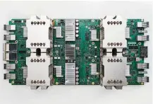  ??  ?? This is one of Google’s tensor processing units, a new kind of computer chip that helps power the company’s giant artificial intelligen­ce systems.