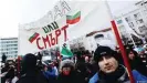  ?? ?? "Freedom or death": Protesters in Sofia demonstrat­ing against COVID measures