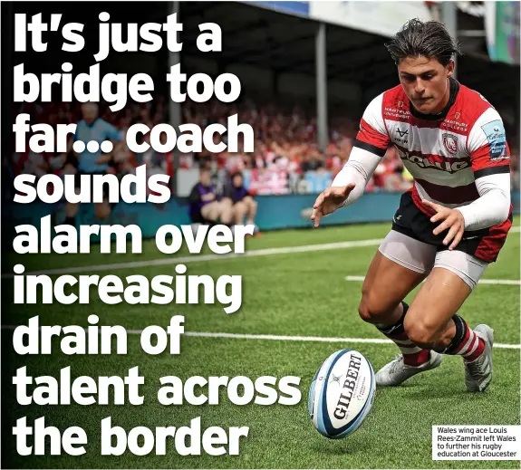  ?? ?? Wales wing ace Louis Rees-Zammit left Wales to further his rugby education at Gloucester