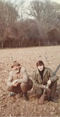  ??  ?? Father and I on a wood pigeon shoot near Shroton, Dorset, in 1971.