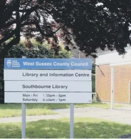  ??  ?? Southbourn­e’s library is under threat along with Petworth Library (below) and other ‘tier 6’ libraries. Bus subsidies, support for the homeless and amenity tips are also at risk of cuts