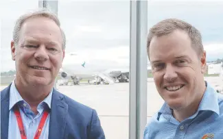  ?? Picture: Tom Gillespie ?? FREIGHT BOOST: Happy with the extra freight shipments to the Darling Downs are Toowoomba Wellcamp Airport general manager Robert Kasch (left) and Food Leaders Australia general manager Bruce McConnel.