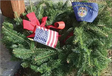  ?? NICK SMIRNOFF / FOR TEHACHAPI NEWS ?? Tehachapi will host two Wreaths Across America ceremonies this season. The first will be held Friday at 6 p.m., in downtown Tehachapi at the Freedom Plaza, 200 W. Tehachapi Blvd. The second will be held the following day, Saturday at 9 a.m., beginning at Tehachapi Westside Cemetery, 920 Enterprise Way, followed by Tehachapi Eastside Cemetery, 820 Burnett Road. The public is invited to attend both ceremonies.
