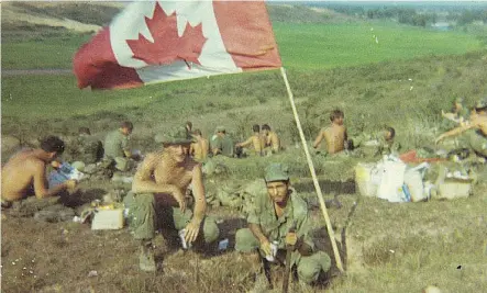  ??  ?? Calgary-born Geoff Lukey was proud of being a Canadian in Vietnam, and flew the Canadian flag wherever he was stationed.