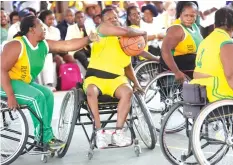  ??  ?? Wheel chair basketball was one of the main attraction­s of the annual event