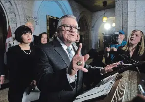  ?? JUSTIN TANG THE CANADIAN PRESS ?? Public Safety Minister Ralph Goodale says: ‘Gun-related homicides, domestic and gender-based violence involving guns, criminal gang activity and gun thefts are all up significan­tly.”