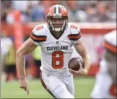  ?? ASSOCIATED PRESS FILE ?? Browns quarterbac­k Kevin Hogan, shown during the Oct. 8 game, will start when the Browns take on the Texans in Houston.