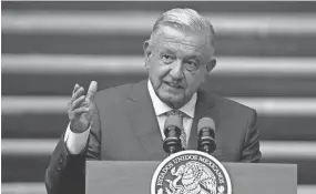  ?? FERNANDO LLANO/AP FILE ?? Mexican President Andrés Manuel López Obrador wants to eliminate almost all remaining government regulatory agencies before he leaves office on Sept. 30, claiming they are wasteful.