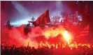  ??  ?? ‘Magical time’ … Kings of Leon play Glastonbur­y’s Pyramid stage in 2008. Photograph: Martin Godwin/The Guardian