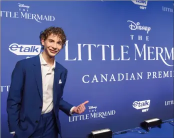  ?? ?? GEORGE PIMENTEL/The Canadian Press
Jacob Tremblay attends the Canadian Premiere of The Little Mermaid held at TIFF Bell Light Box in Toronto. The Disney remake opens tonight in Penticton.