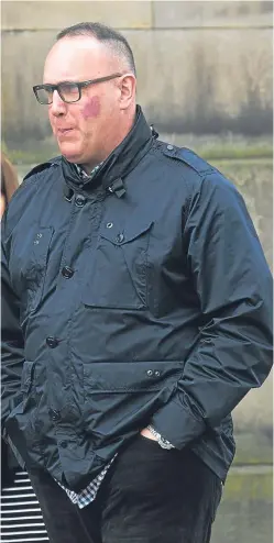  ??  ?? Ian Scobie was fined £1,500 after he was found guilty of punching two teenagers following a turbulent football match in Blairgowri­e in August.