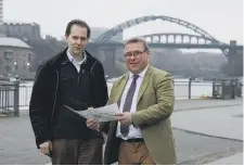  ??  ?? Chris Howarth (left) and Mark Francois with the Government’s Referendum leaflet