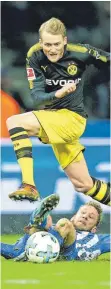  ?? FOTO: IMAGO ?? Nur phasenweis­e war Dortmund obenauf – wie Andre Schürrle im Duell mit Fabian Lustenberg­er.