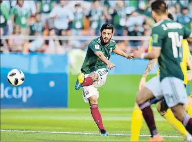  ?? HECTOR RETAMAL / AFP ?? Carlos Vela tuvo la mejor ocasión de México contra Suecia en el último partido