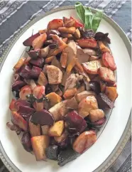  ?? NEKIDA CLIFTON ?? Honey Balsamic Roasted Root Vegetables are a colorful homage to local farmers market produce.