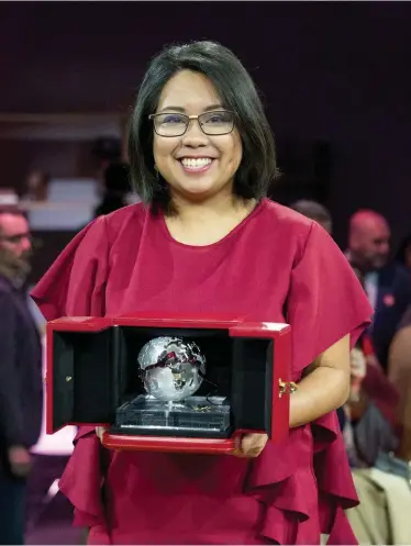  ??  ?? Carmina Bayombong with her Cartier Women's Initiative
Award