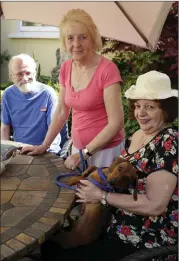  ??  ?? Larry Cullen, Jackie Stokes and Marie Heffernan with Darcy.